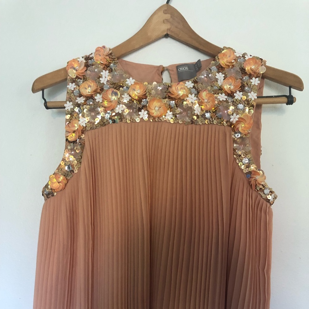 ASOS Sequin Pleated Top